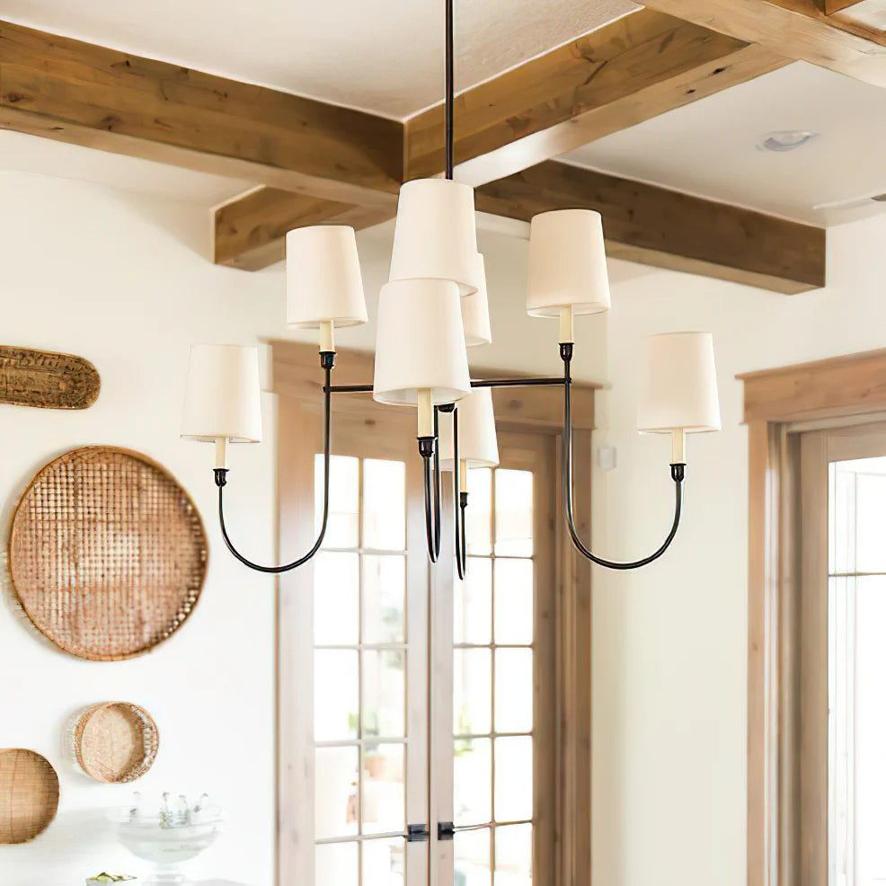 Epoch Vintage Luxury Metal Fabric Chandelier Shades Living Dining Room