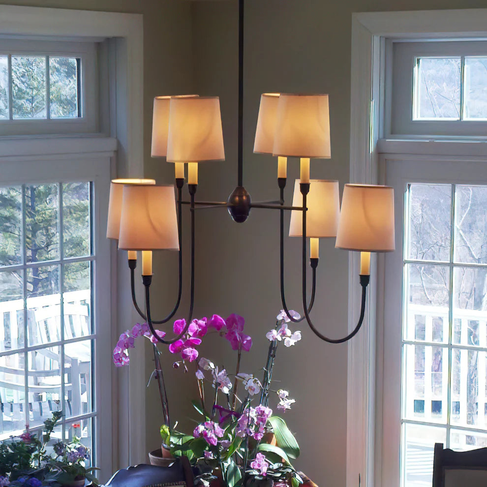 Epoch Vintage Luxury Metal Fabric Chandelier Shades Living Dining Room