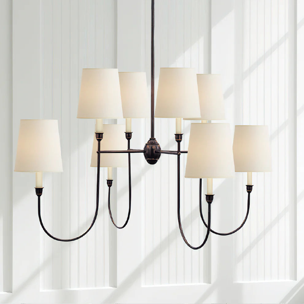Epoch Vintage Luxury Metal Fabric Chandelier Shades Living Dining Room