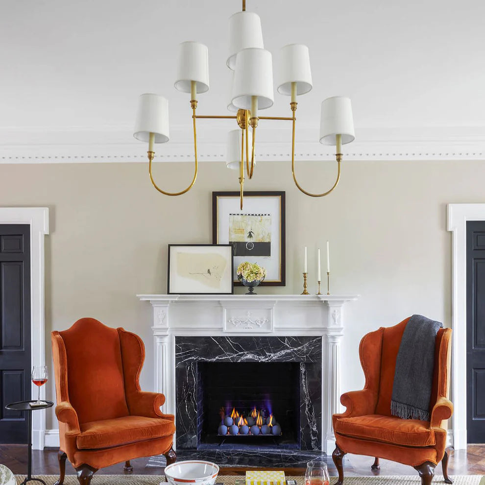 Epoch Vintage Luxury Metal Fabric Chandelier Shades Living Dining Room