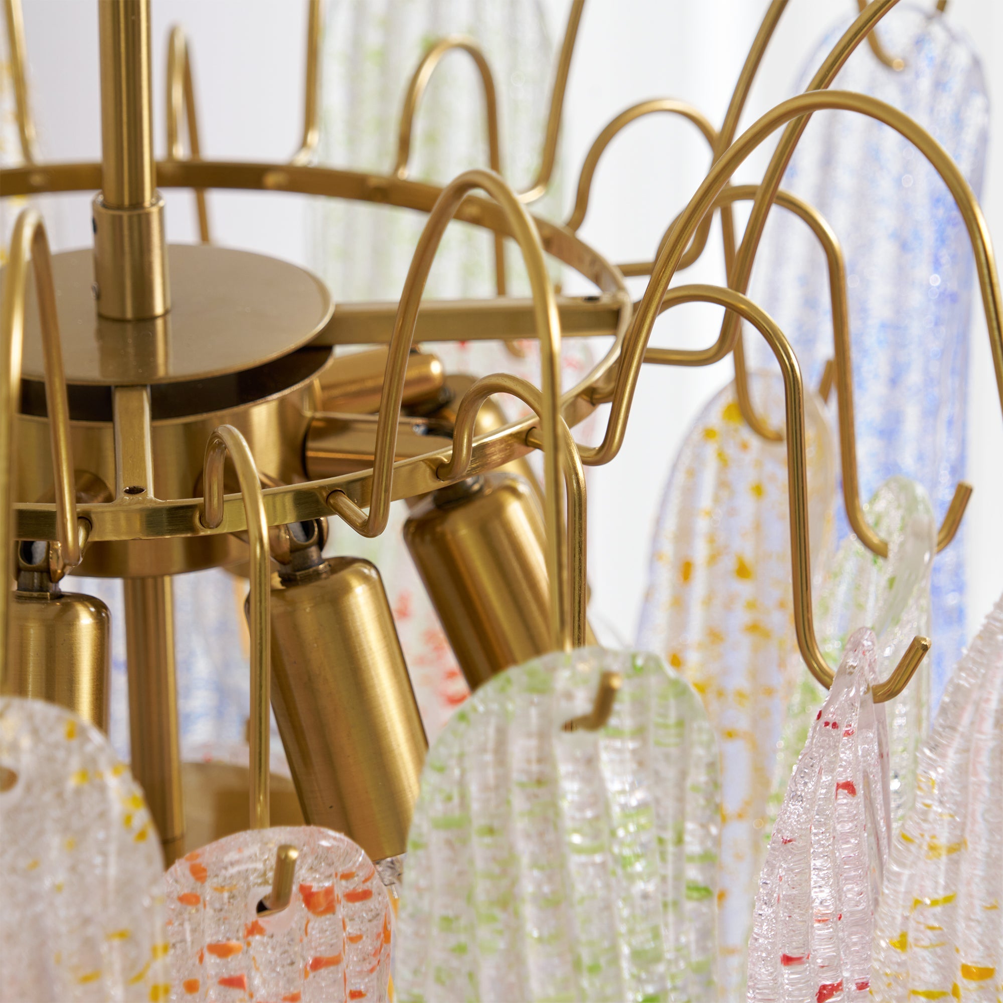 Chandelier Glass Petals Frame Colorful Artistic Ambience - Letslighting