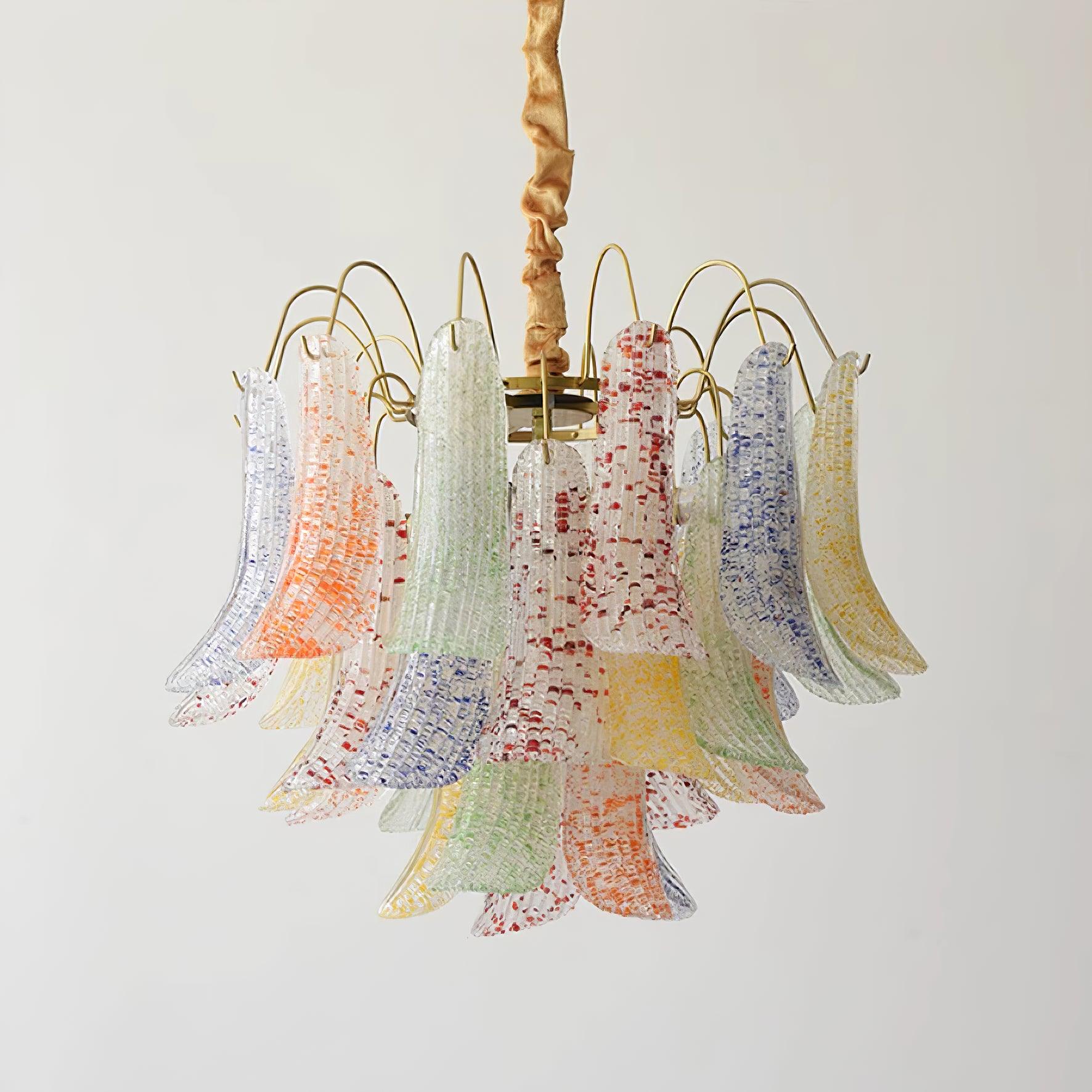 Chandelier Glass Petals Frame Colorful Artistic Ambience - Letslighting