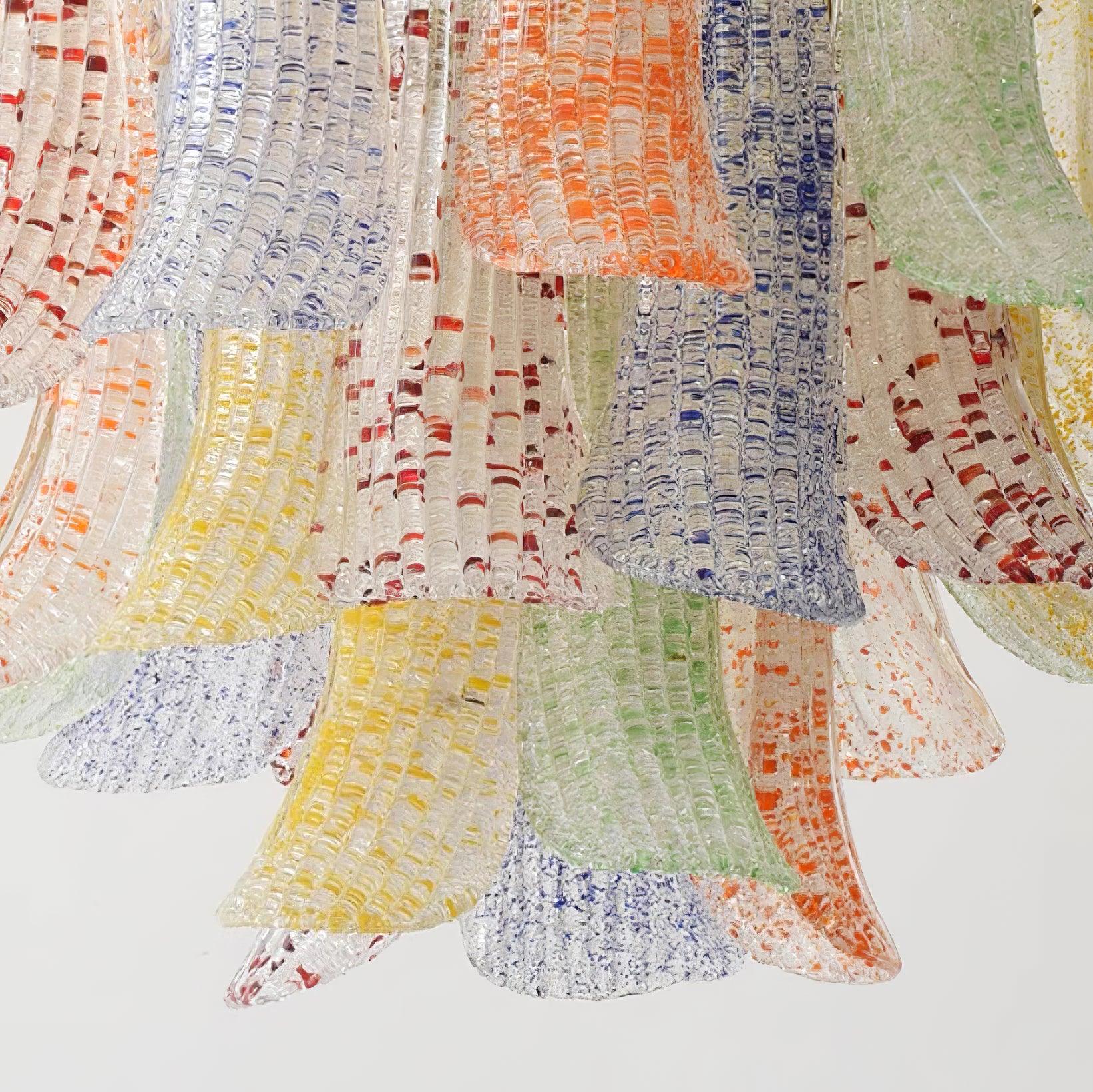 Chandelier Glass Petals Frame Colorful Artistic Ambience - Letslighting