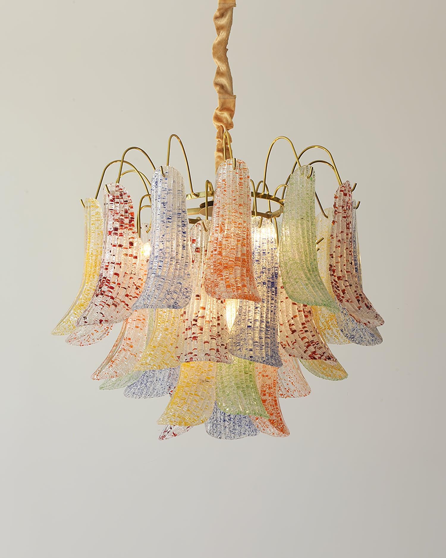 Chandelier Glass Petals Frame Colorful Artistic Ambience - Letslighting