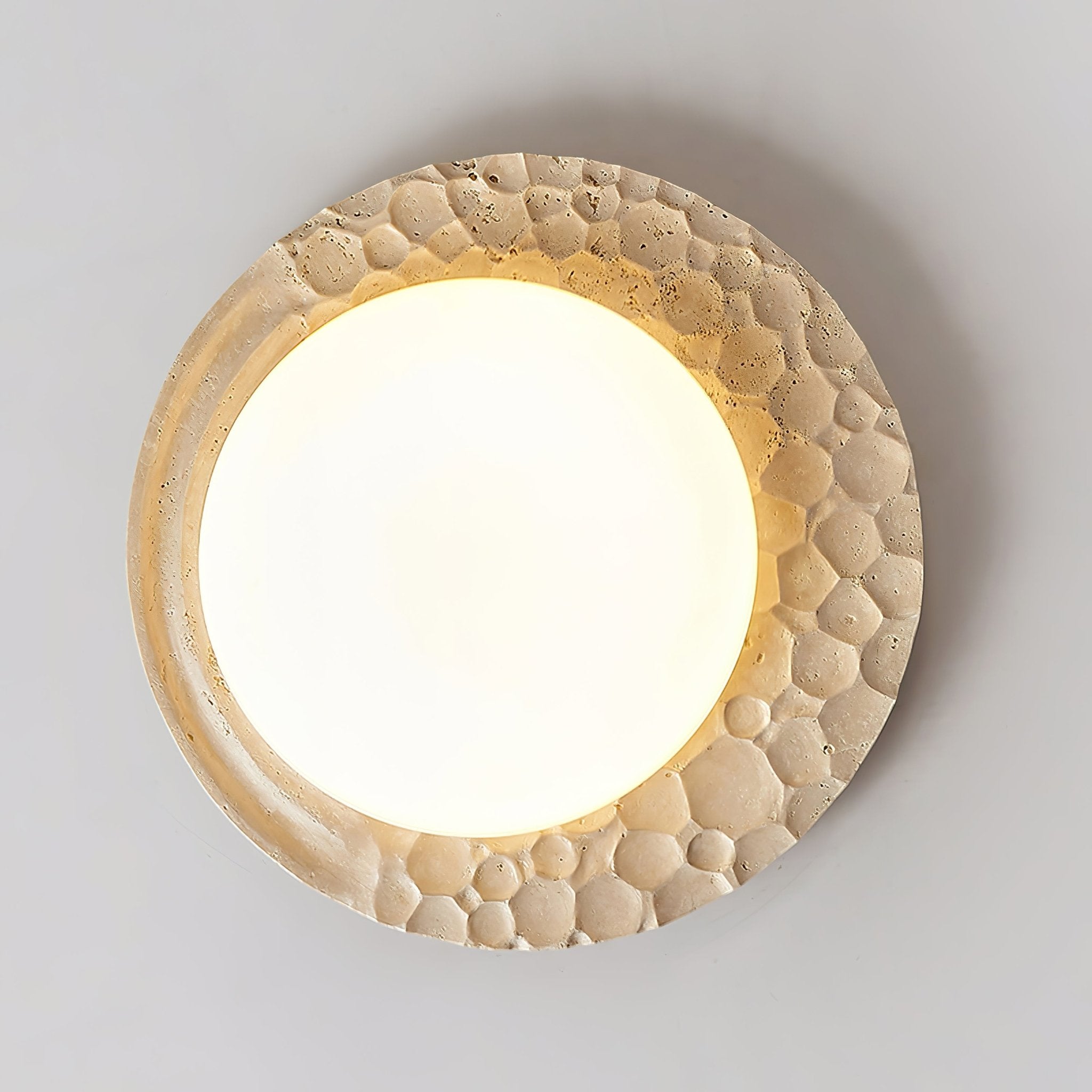 Ivsoris Textured Travertine Ceiling Light - Letslighting