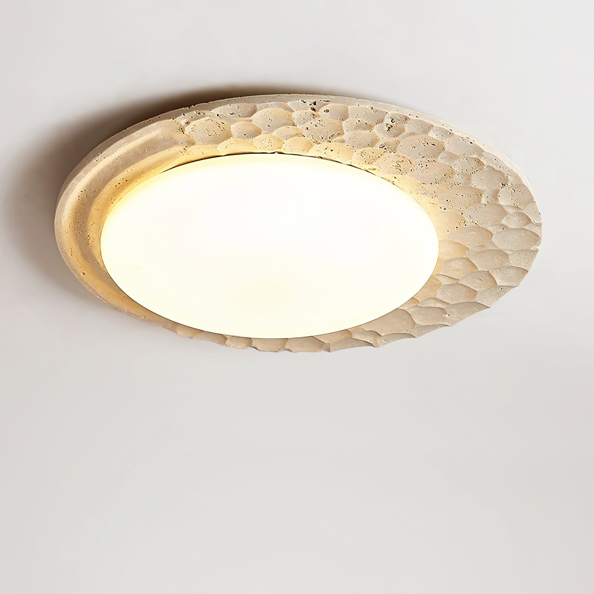 Ivsoris Textured Travertine Ceiling Light - Letslighting