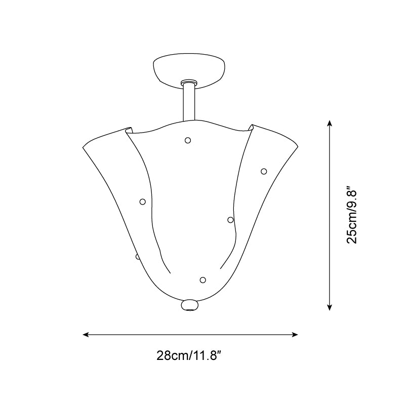 Eldis Murano Glass Semi Flush Ceiling Lamp - Letslighting