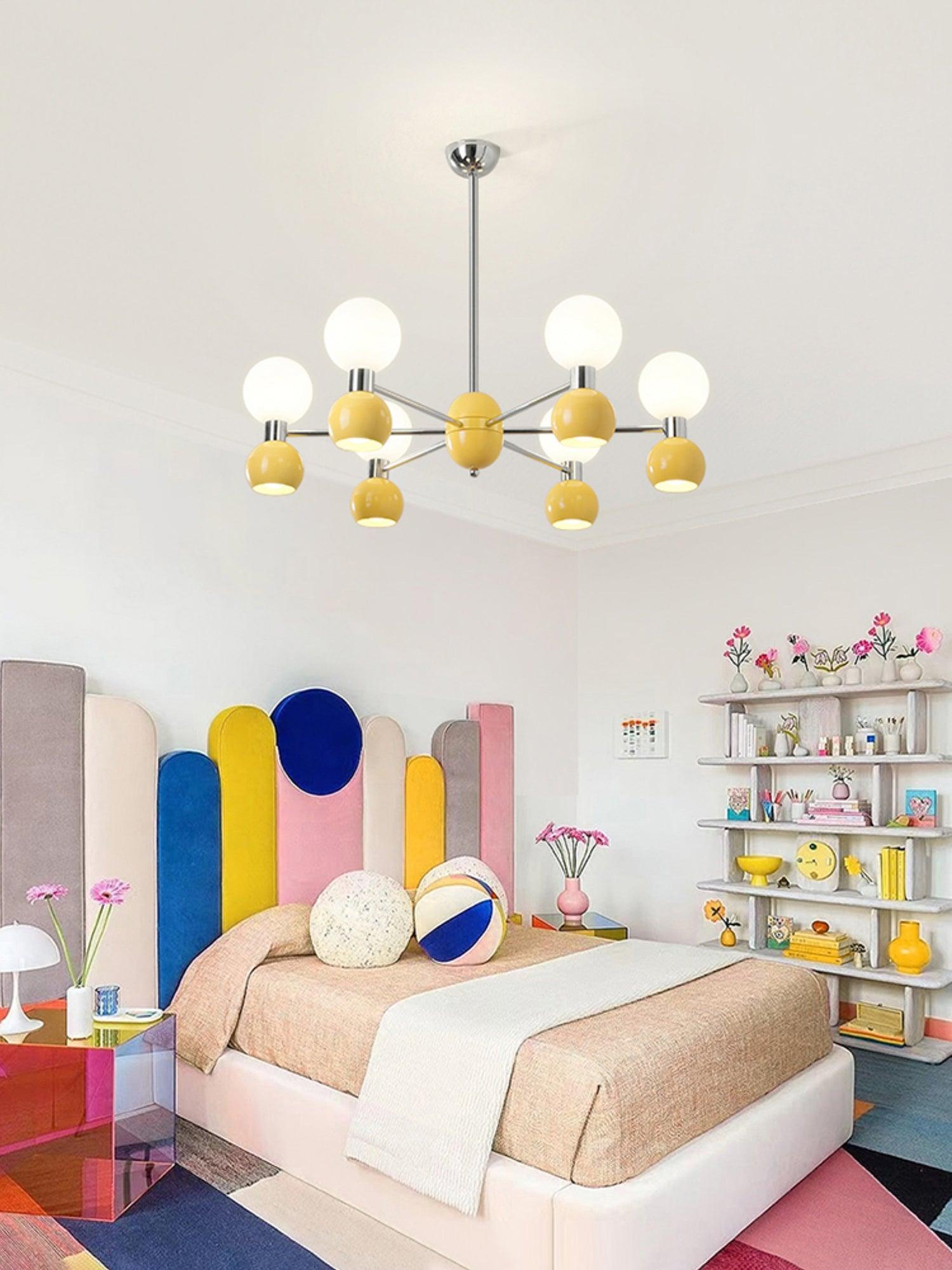 Vera Chandelier Bicolor Glass Orbs - Letslighting