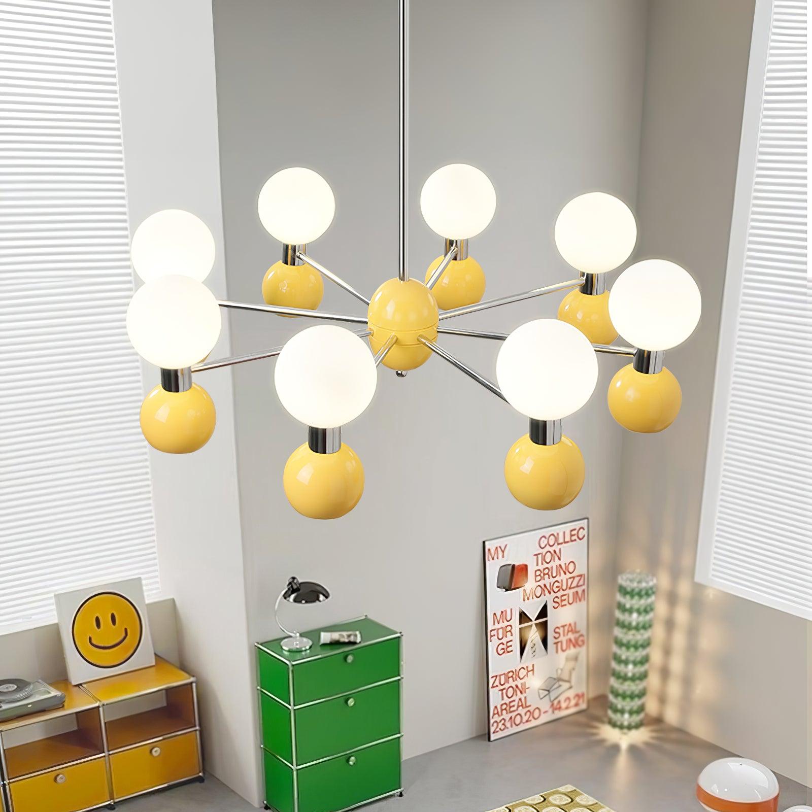 Vera Chandelier Bicolor Glass Orbs - Letslighting