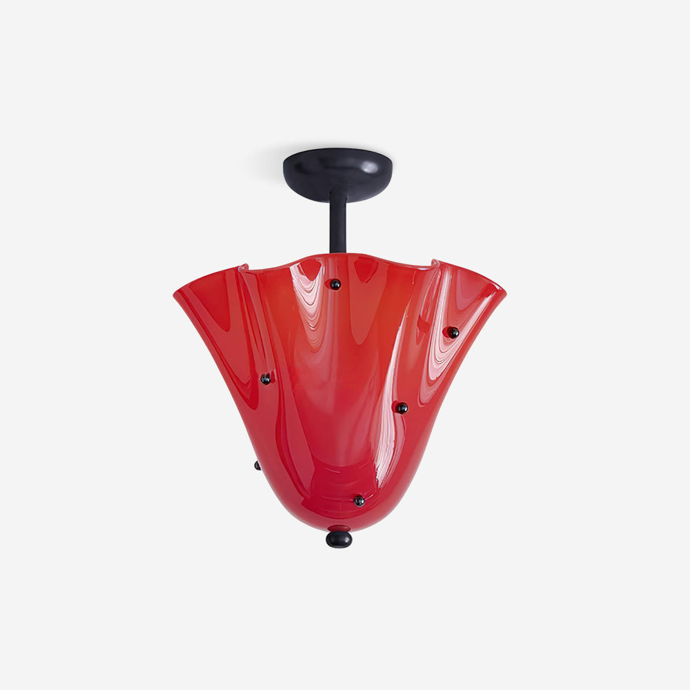 Eldis Murano Glass Semi Flush Ceiling Lamp - Letslighting