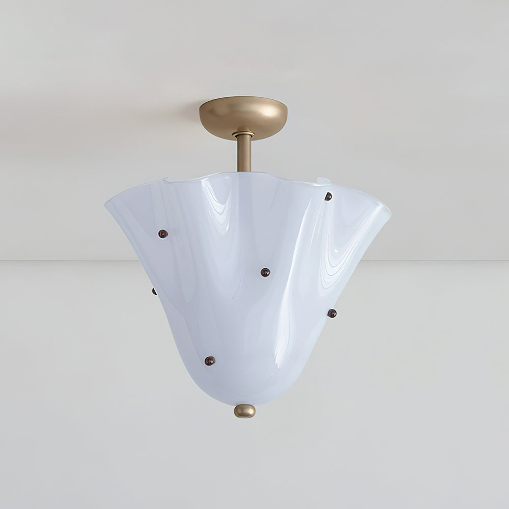 Eldis Murano Glass Semi Flush Ceiling Lamp - Letslighting