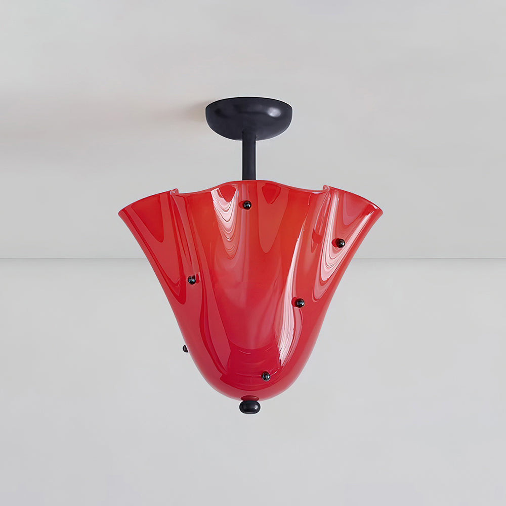 Eldis Murano Glass Semi Flush Ceiling Lamp - Letslighting