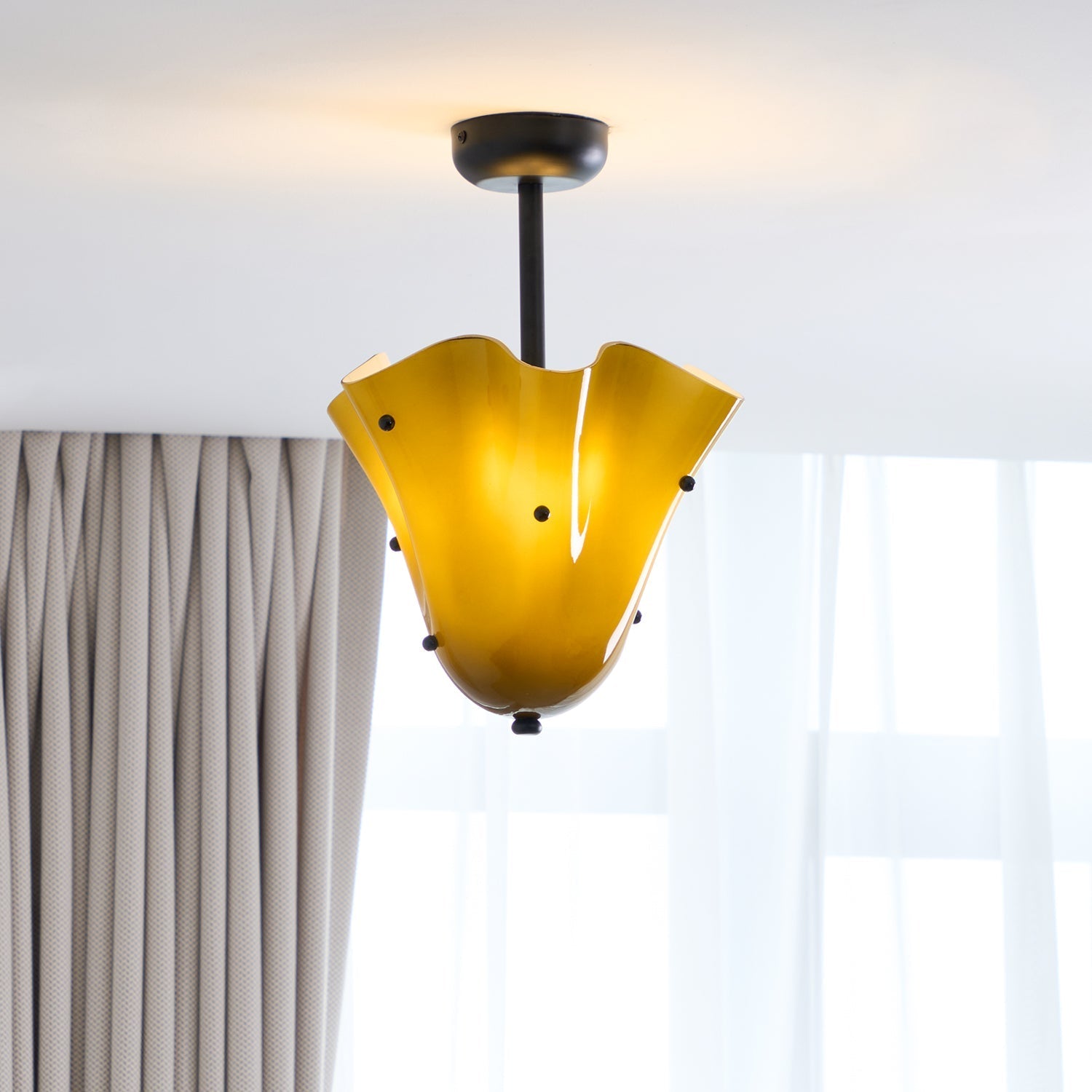 Eldis Murano Glass Semi Flush Ceiling Lamp - Letslighting