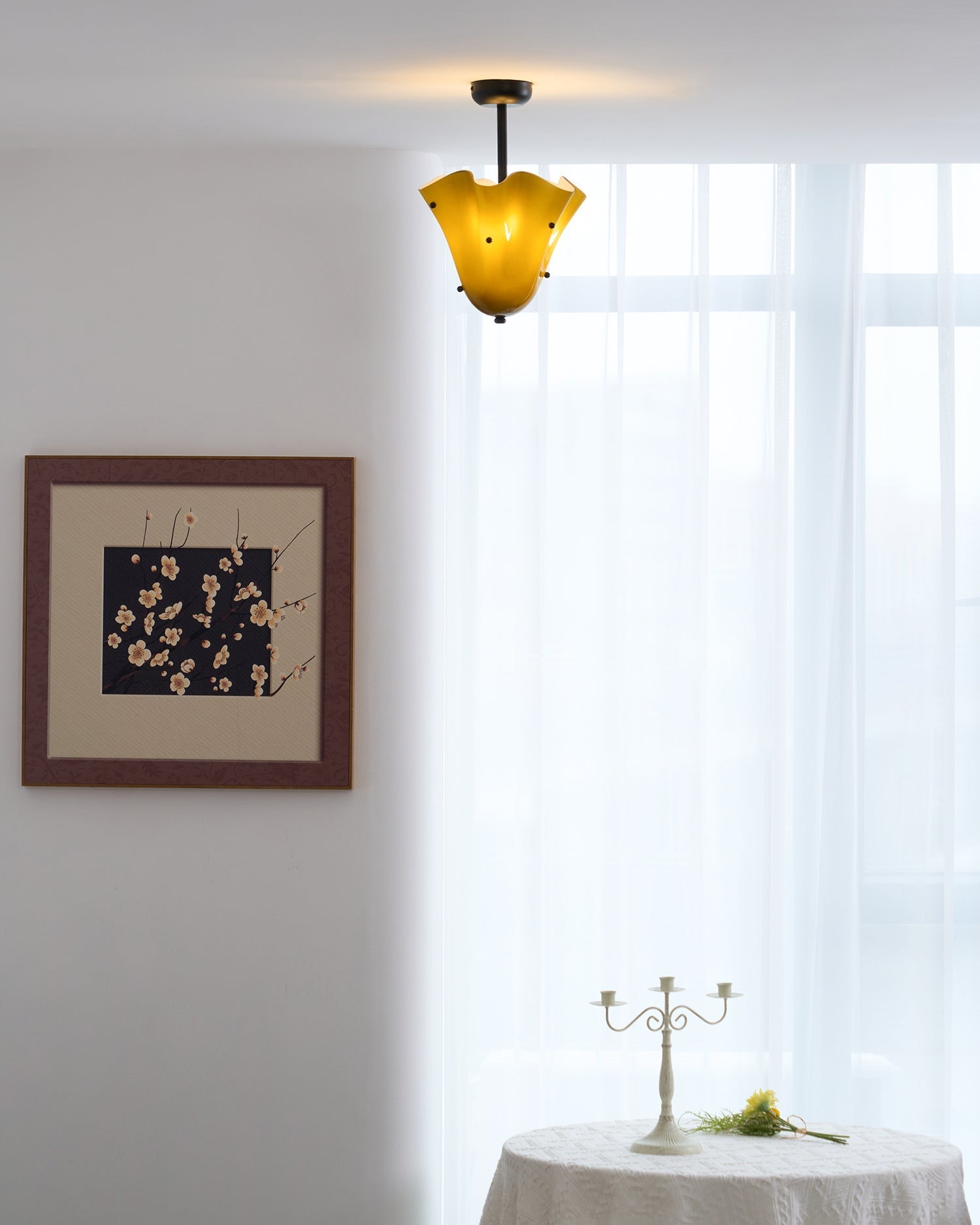 Eldis Murano Glass Semi Flush Ceiling Lamp - Letslighting