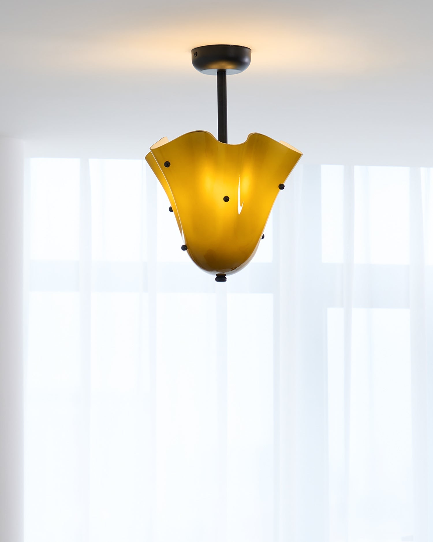 Eldis Murano Glass Semi Flush Ceiling Lamp - Letslighting