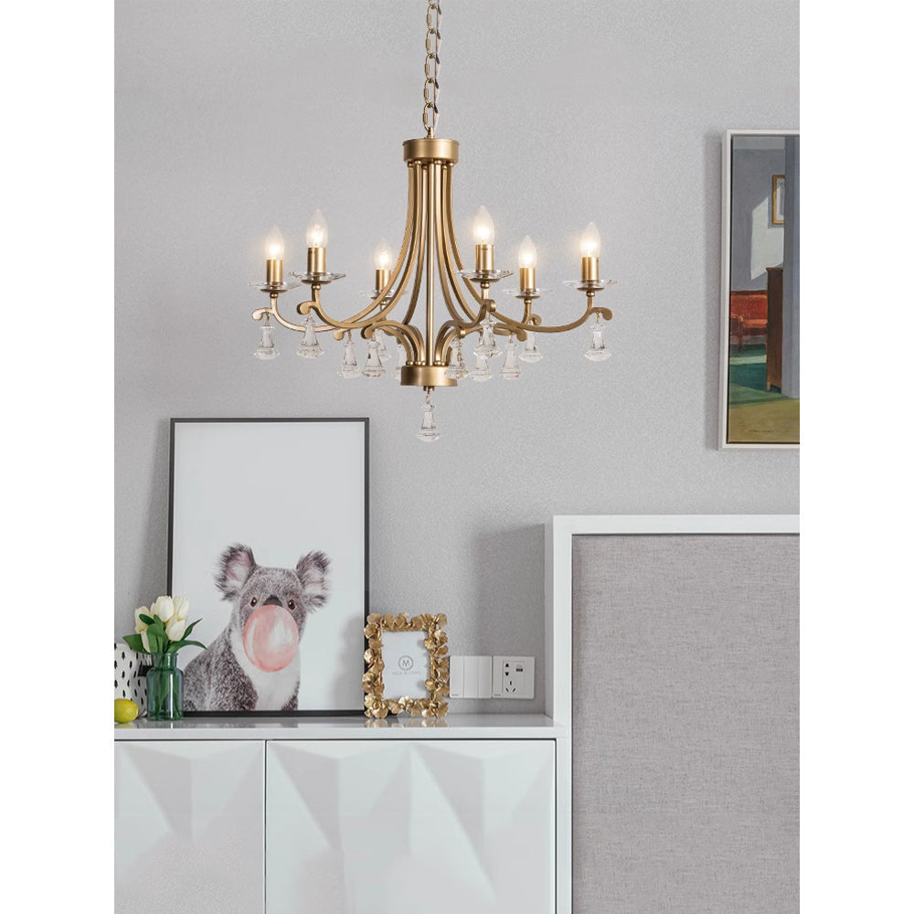 Cuvenara Postmodern Luxury Brass Crystal Chandelier - Lamp Copper