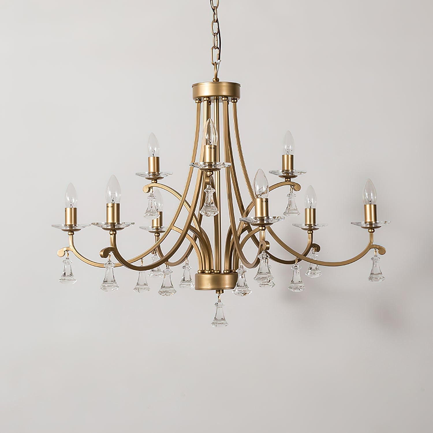 Cuvenara Postmodern Luxury Brass Crystal Chandelier - Lamp Copper