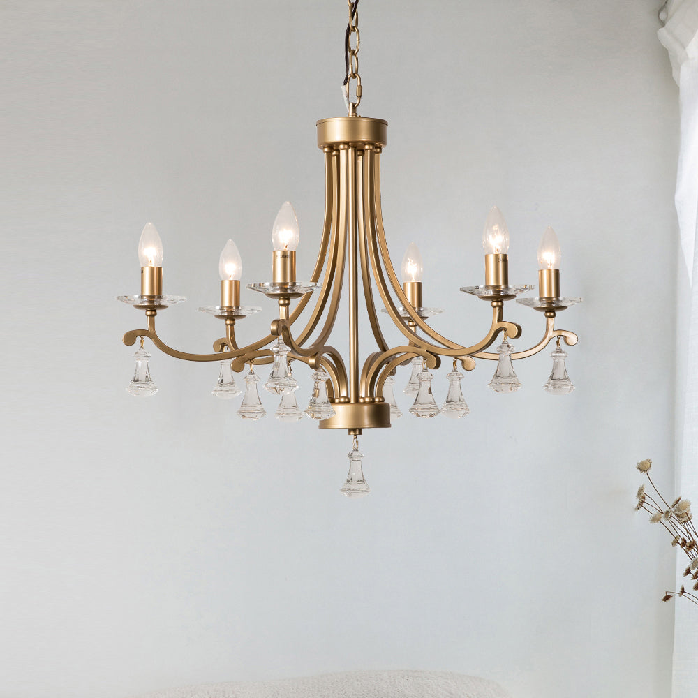 Cuvenara Postmodern Luxury Brass Crystal Chandelier - Lamp Copper