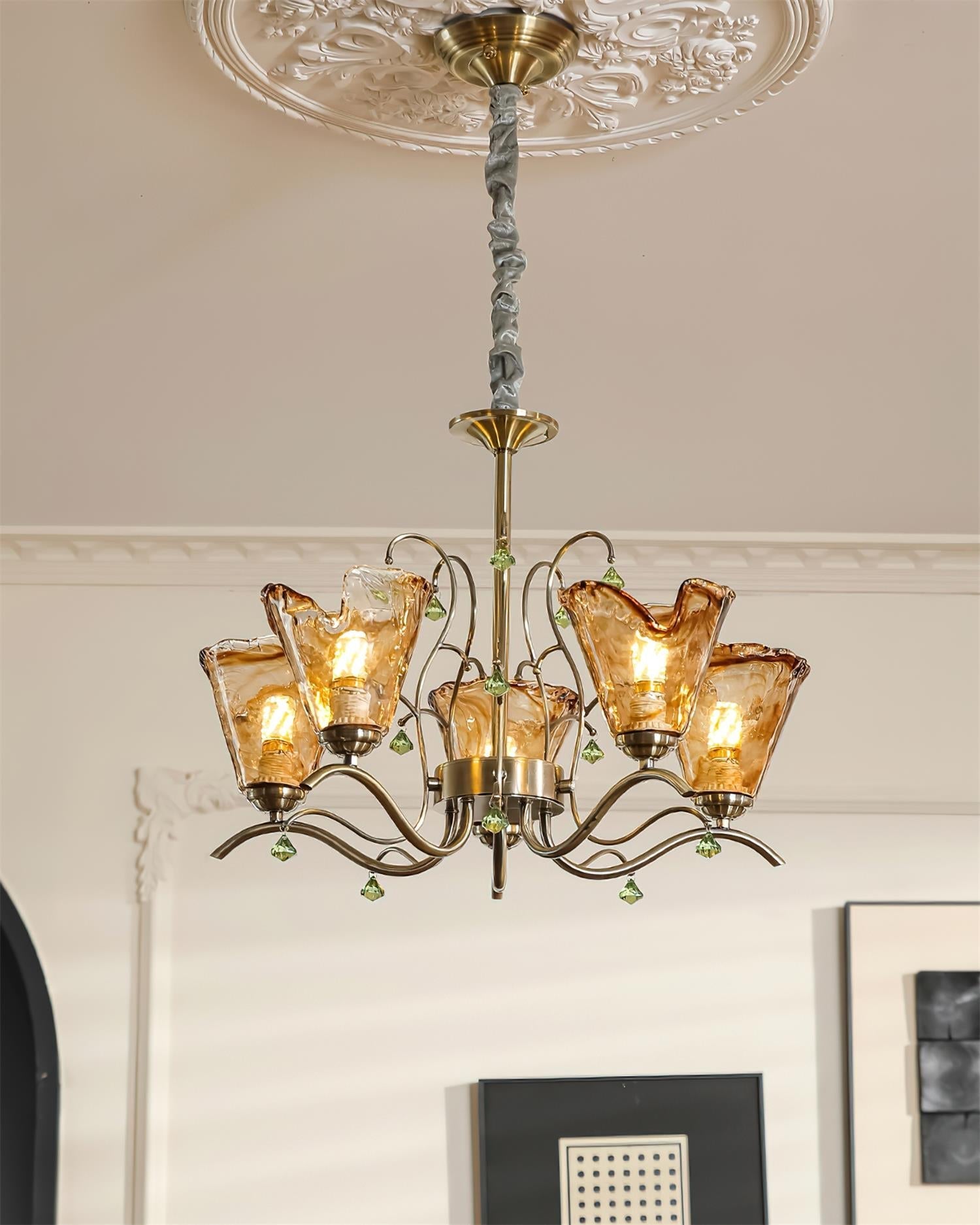 Givona Floral Glass Chandelier - Letslighting