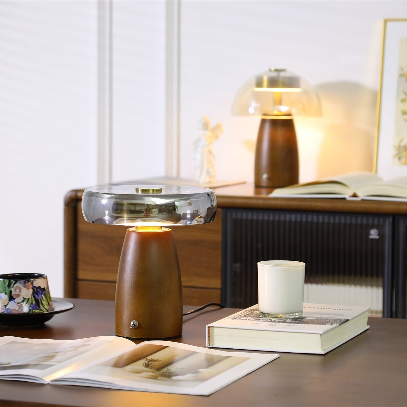 Veyra Lampe de Table Élégante Moderne en Verre