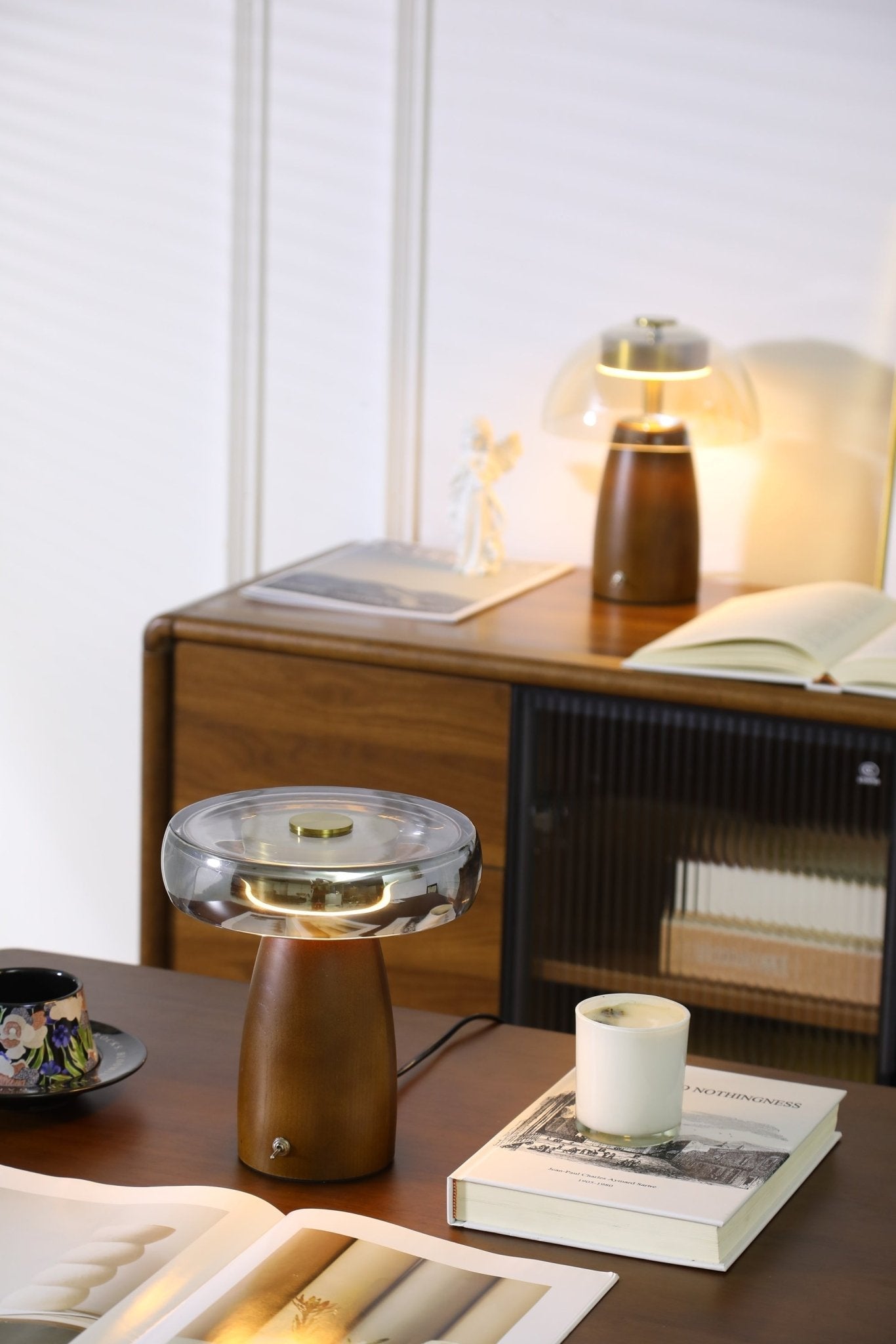 Veyra Lampe de Table Élégante Moderne en Verre