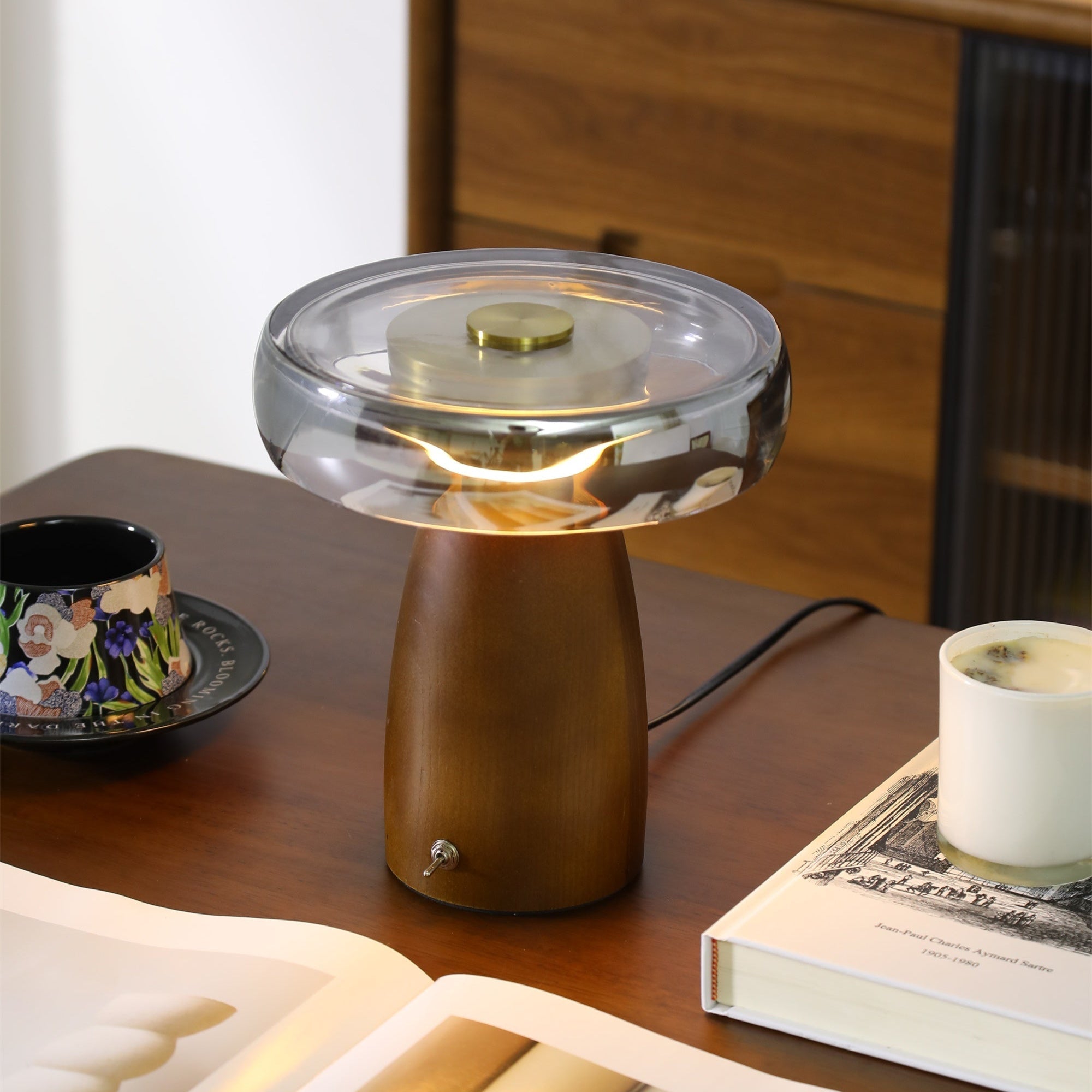 Veyra Lampe de Table Élégante Moderne en Verre