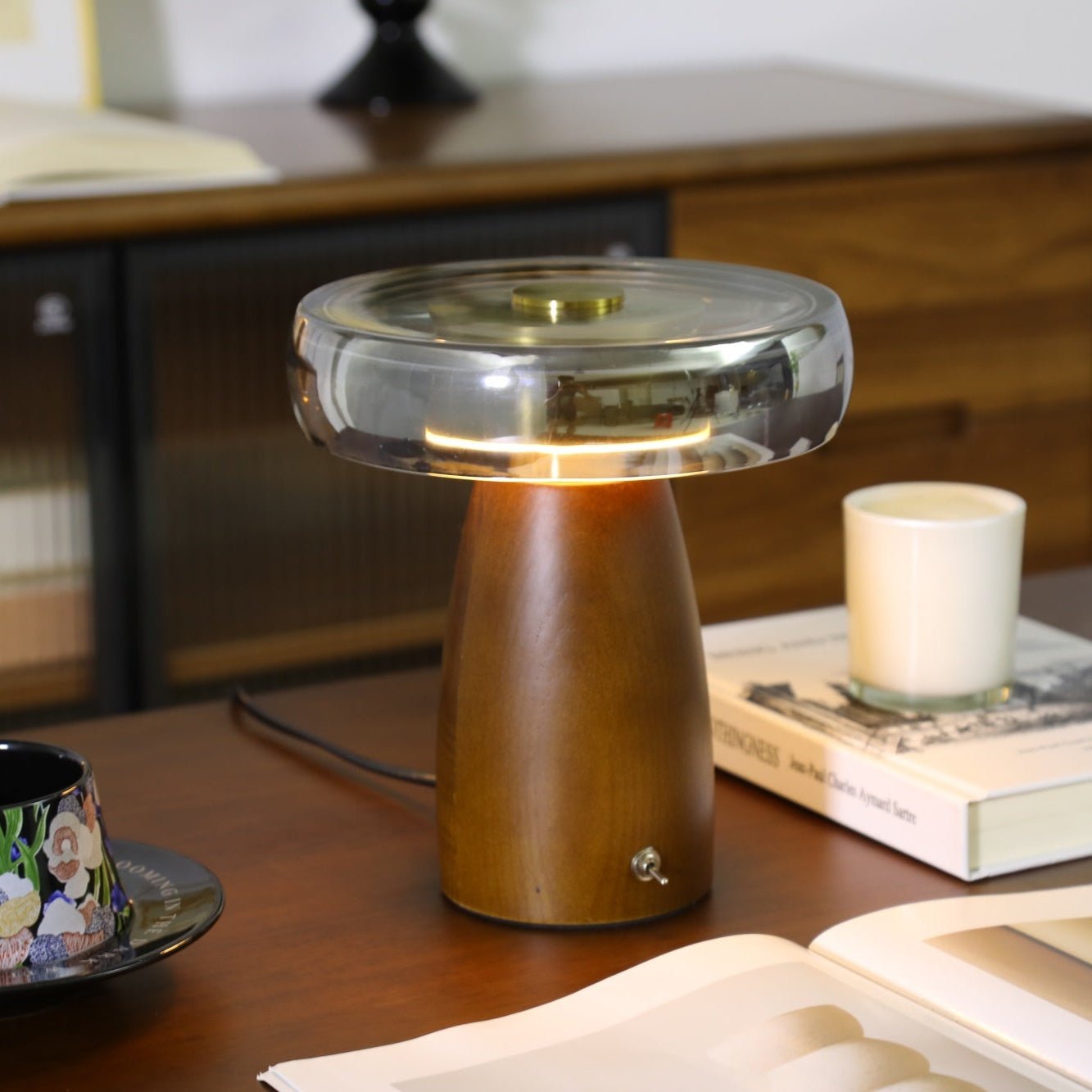Veyra Lampe de Table Élégante Moderne en Verre