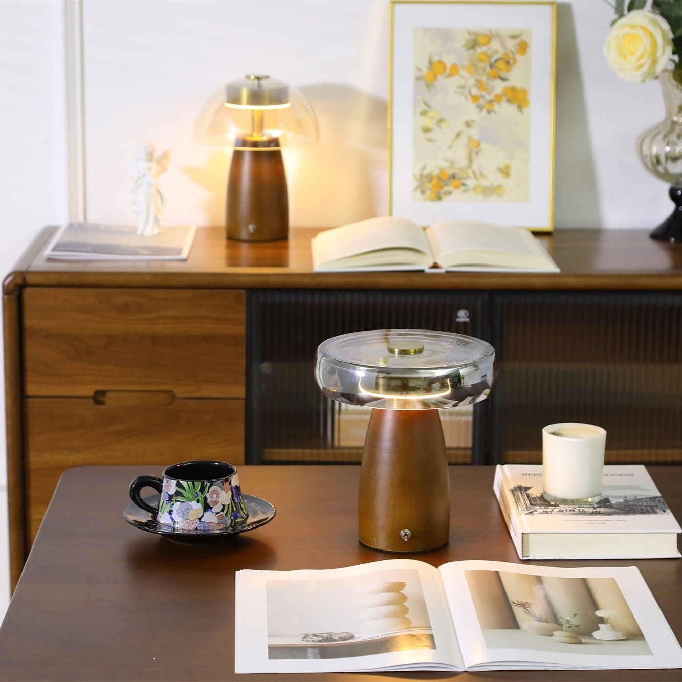 Veyra Lampe de Table Élégante Moderne en Verre