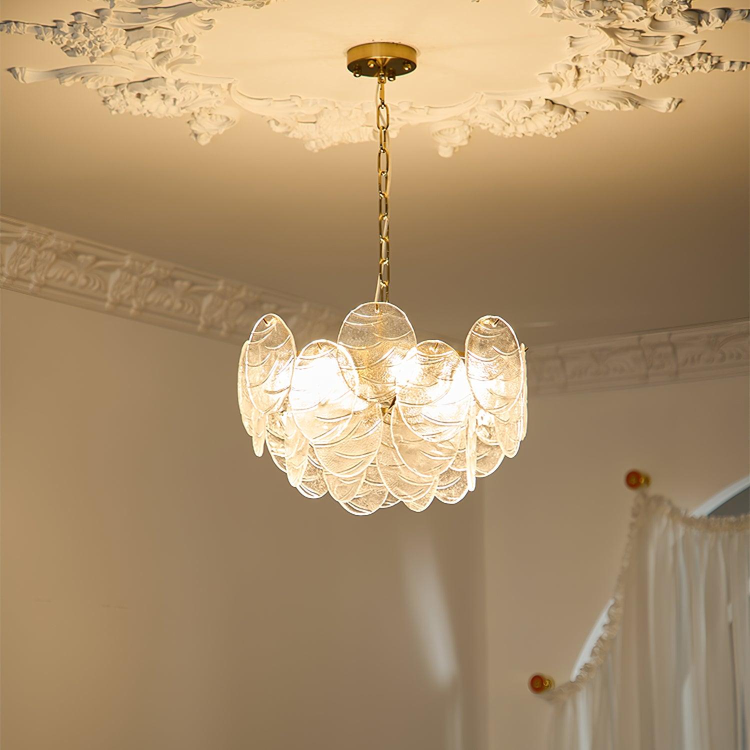 Chandelier Glass Discs Frame Gold Finish Victorian - Letslighting
