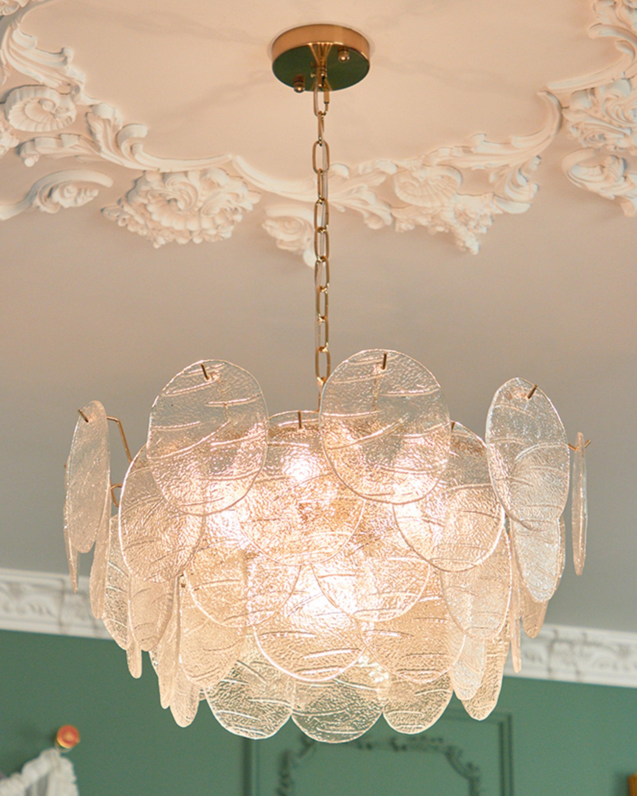 Chandelier Glass Discs Frame Gold Finish Victorian - Letslighting