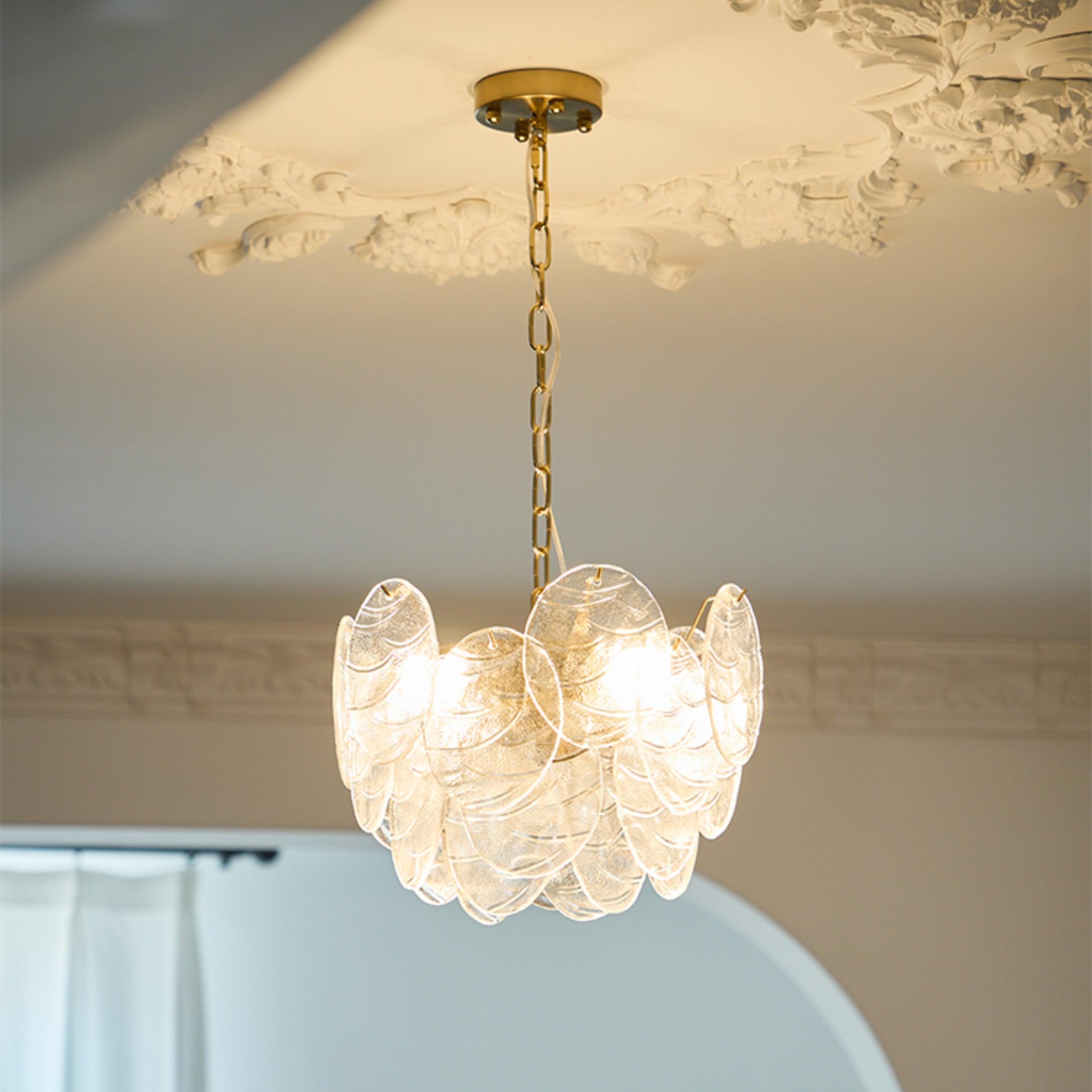 Chandelier Glass Discs Frame Gold Finish Victorian - Letslighting