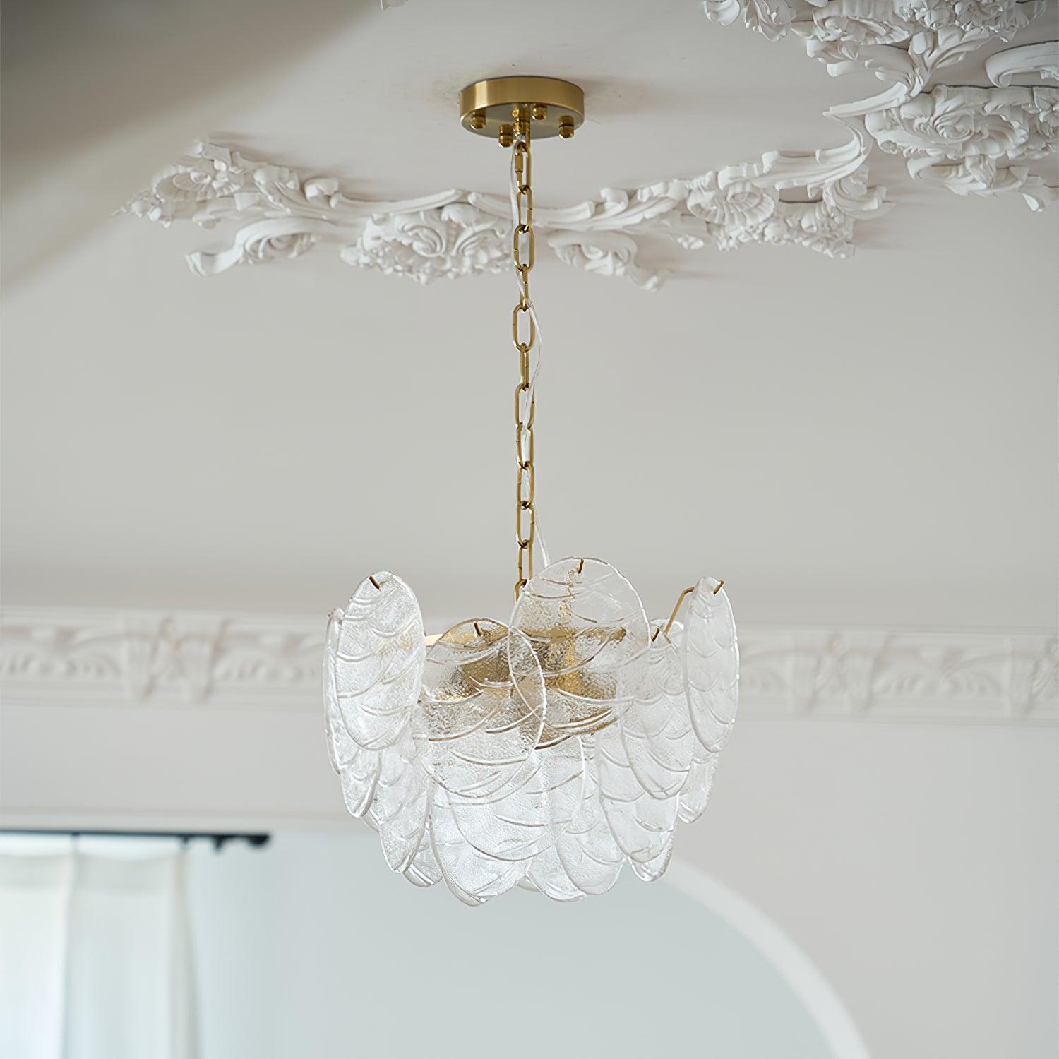 Chandelier Glass Discs Frame Gold Finish Victorian - Letslighting