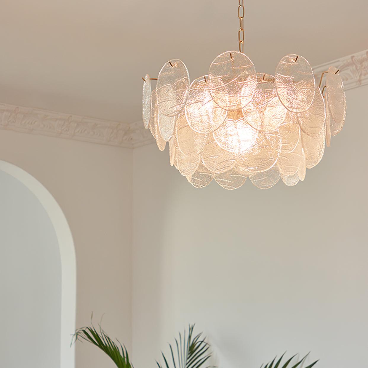 Chandelier Glass Discs Frame Gold Finish Victorian - Letslighting
