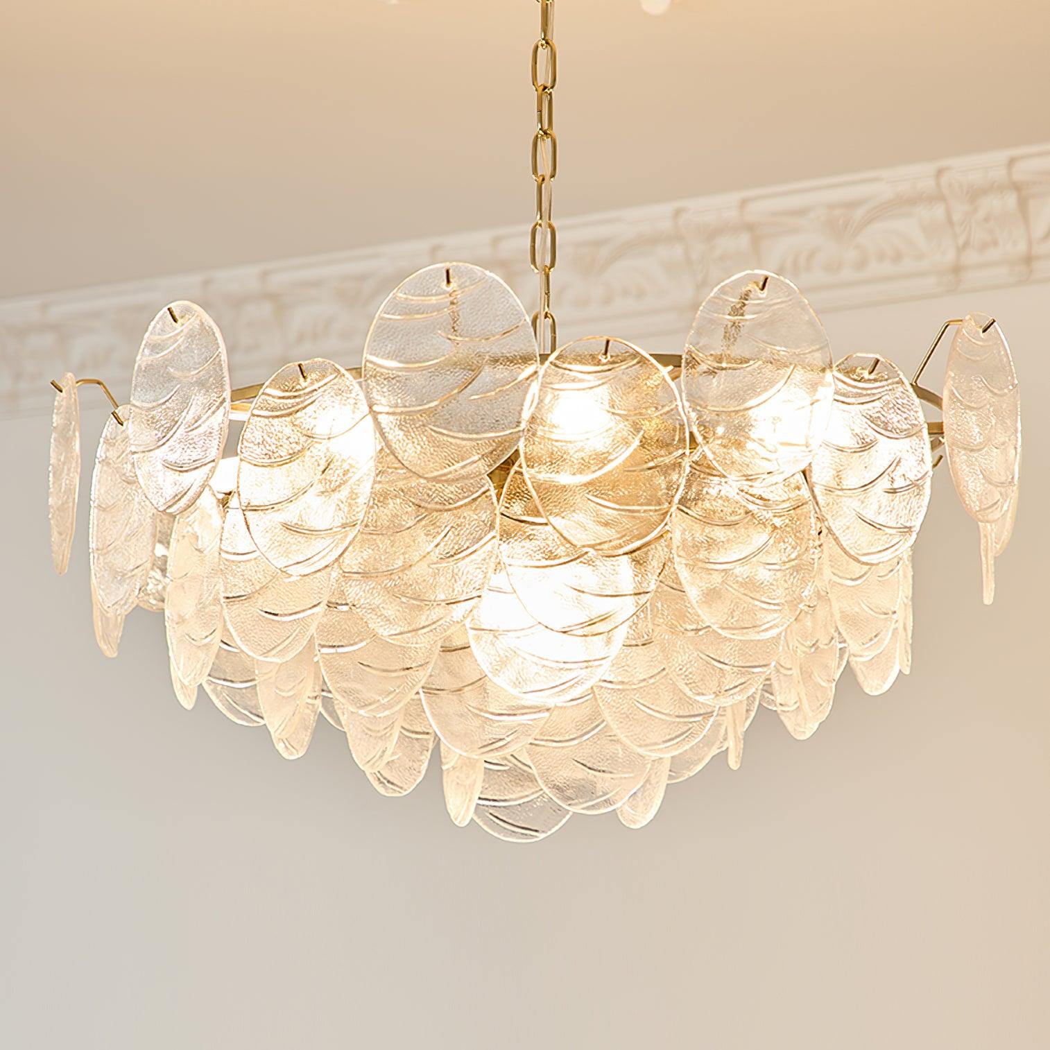 Chandelier Glass Discs Frame Gold Finish Victorian - Letslighting