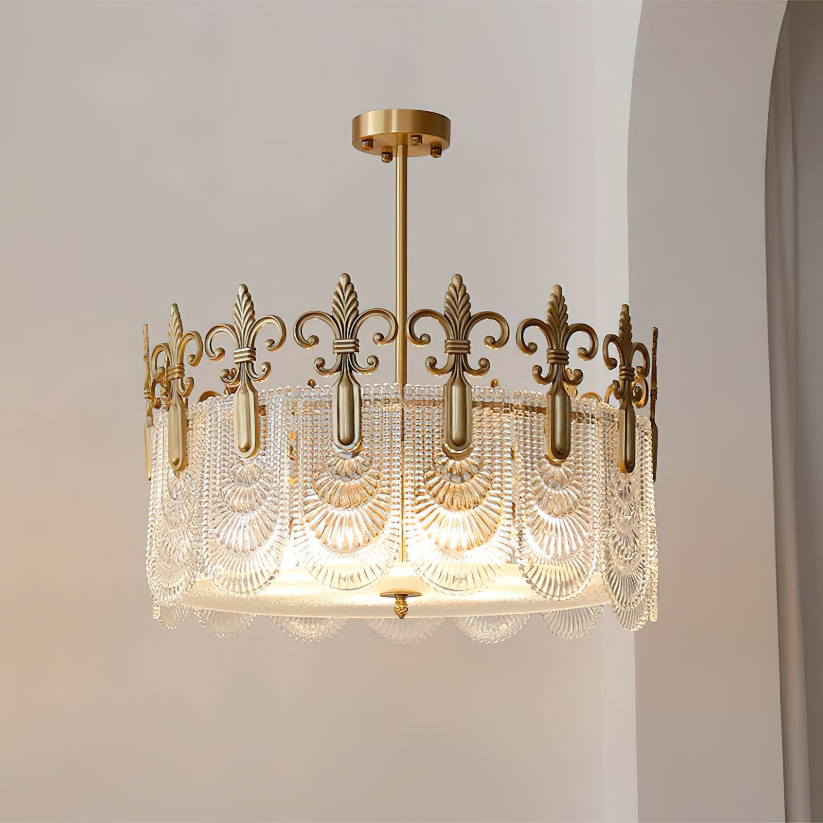 Cashaor Postmodern Luxury Brass Glass Chandelier - Lamp Copper