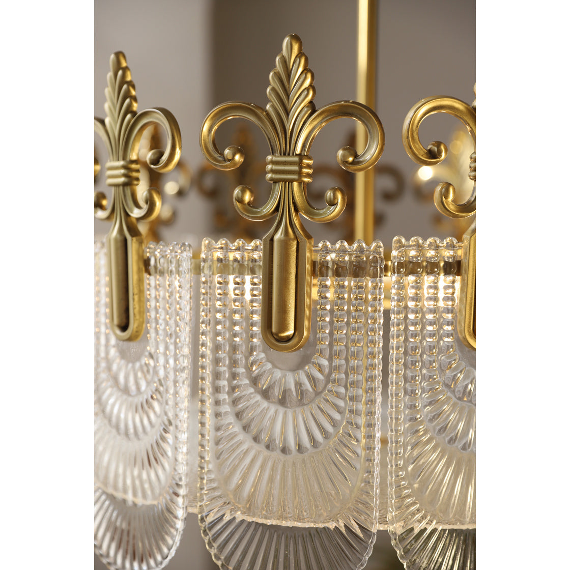 Cashaor Postmodern Luxury Brass Glass Chandelier - Lamp Copper