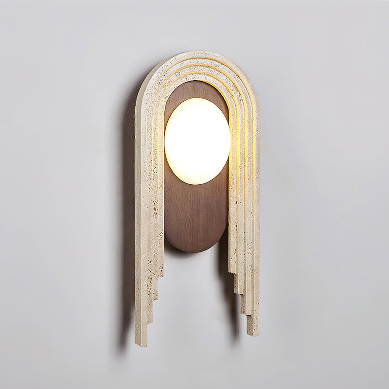 Uloryra Arch-Frame Travertine Wall Light - Letslighting