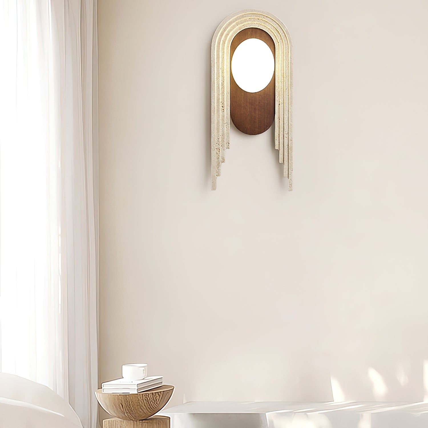 Uloryra Arch-Frame Travertine Wall Light - Letslighting