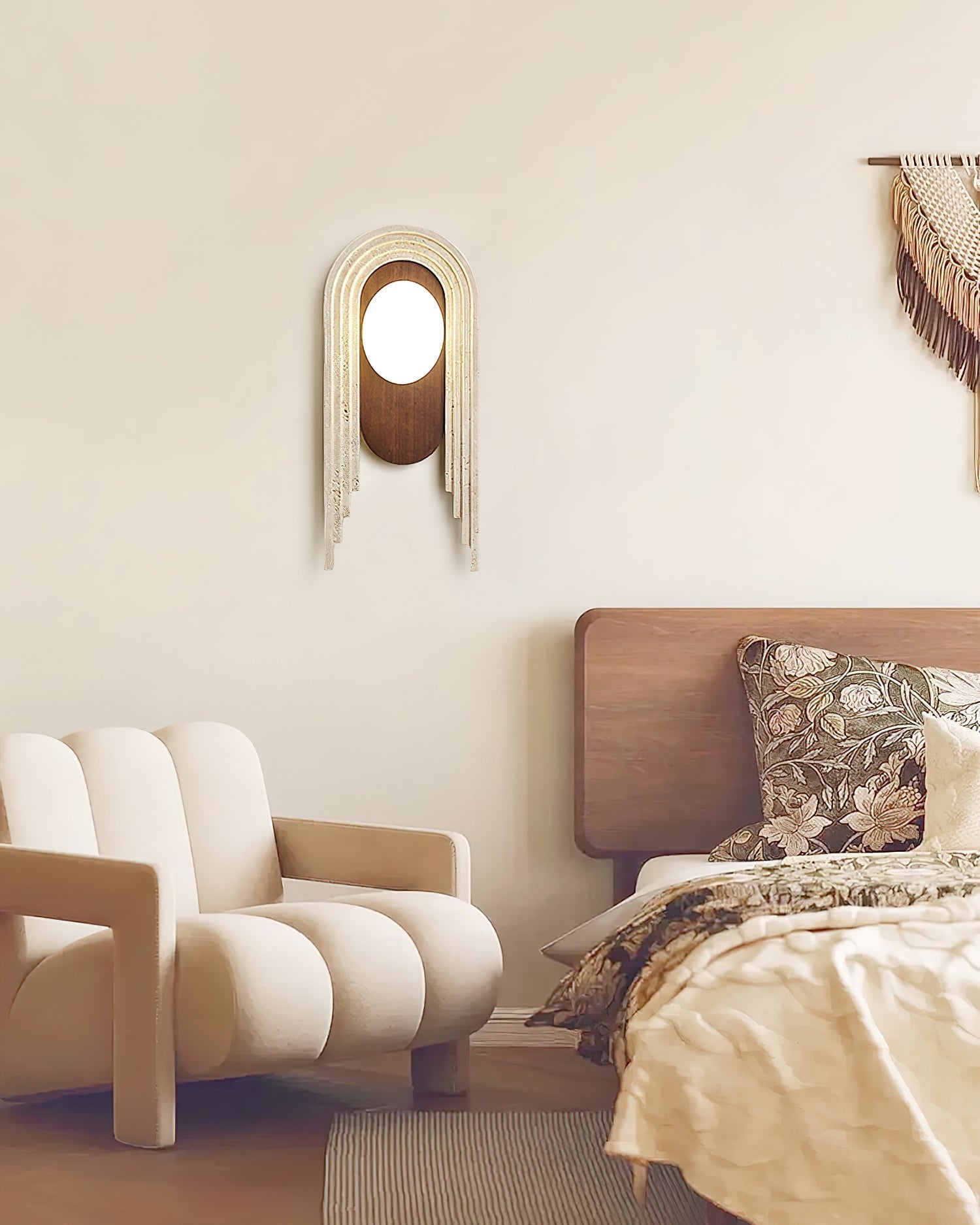 Uloryra Arch-Frame Travertine Wall Light - Letslighting