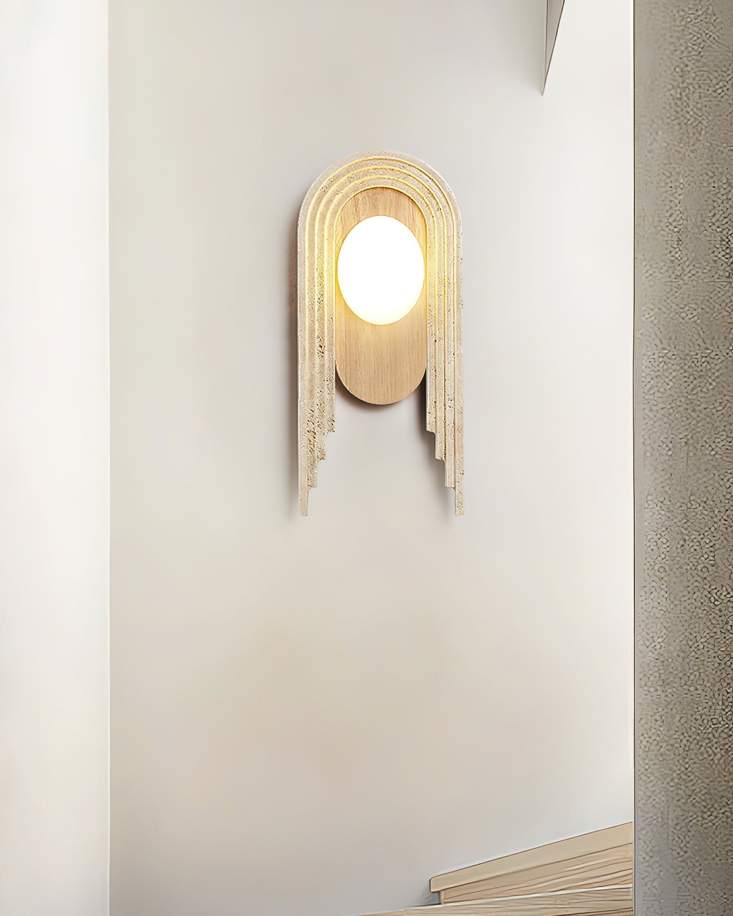 Uloryra Arch-Frame Travertine Wall Light - Letslighting