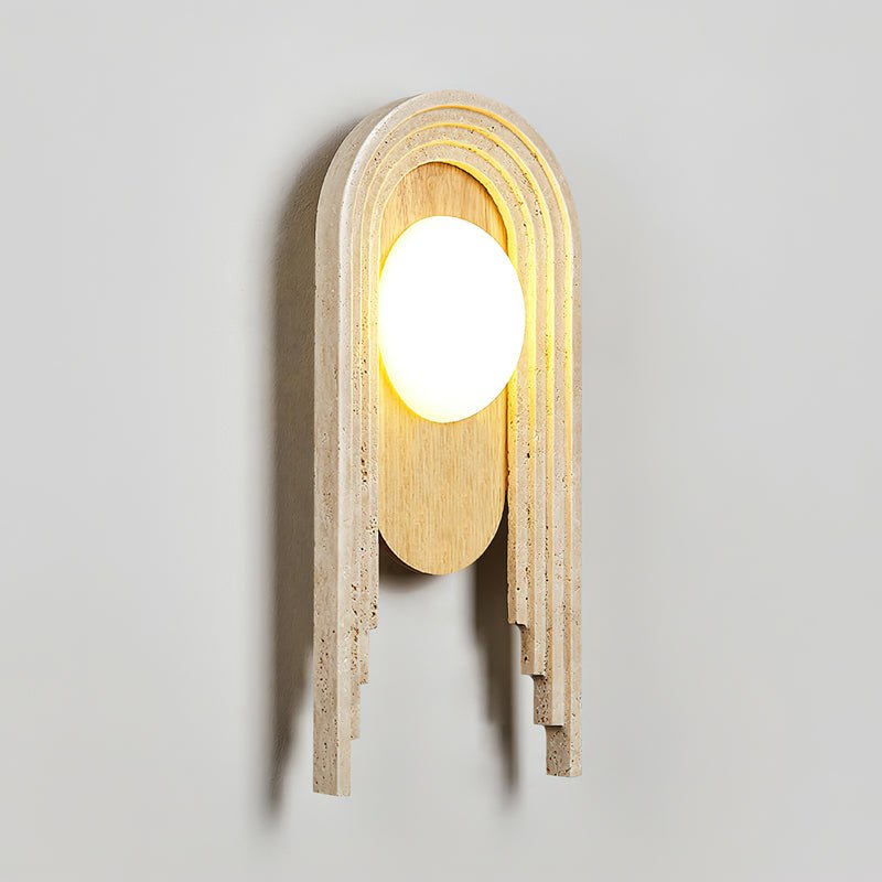 Uloryra Arch-Frame Travertine Wall Light - Letslighting
