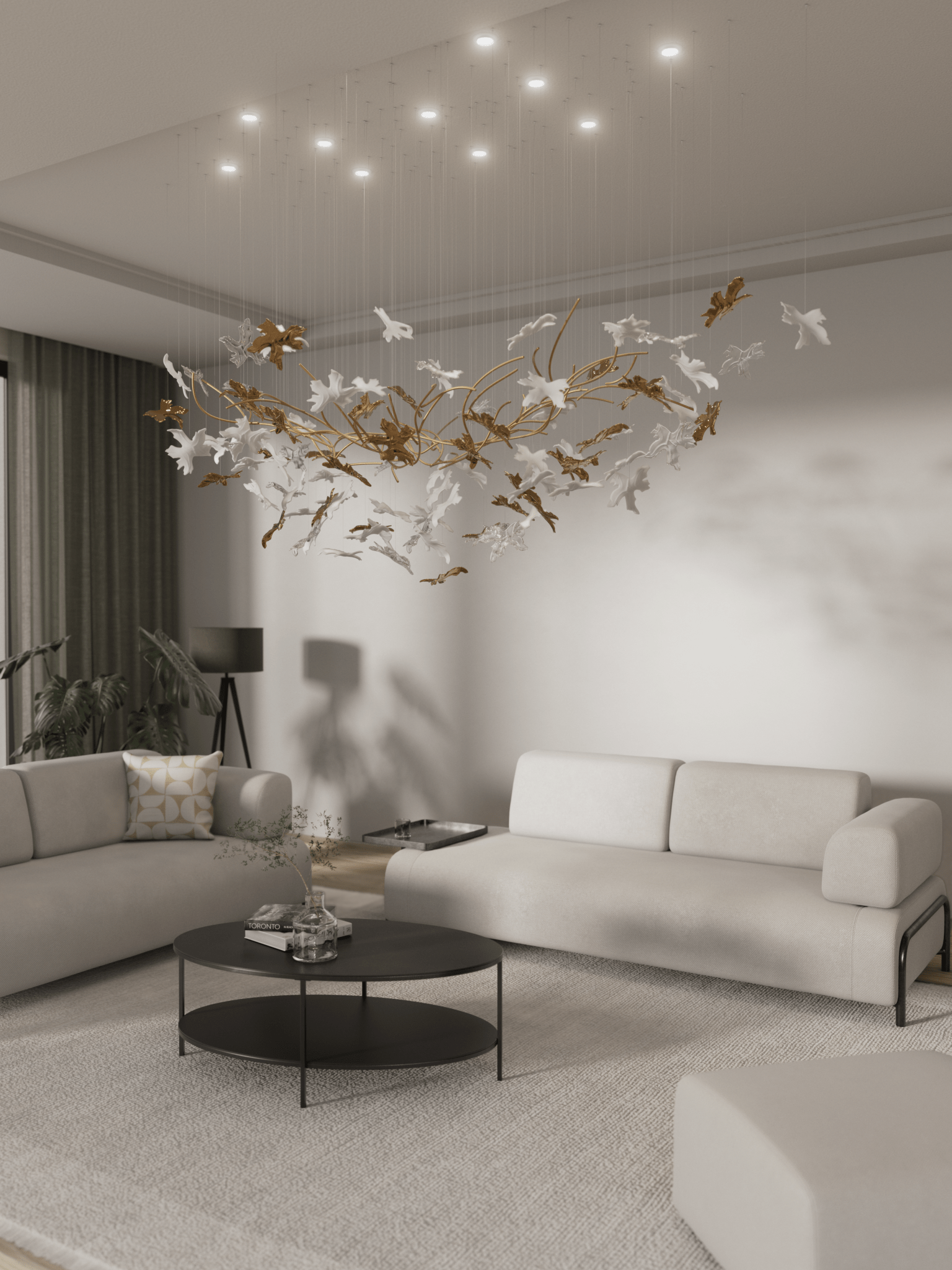 Arinan Floral Glass Chandelier - Blowlighting