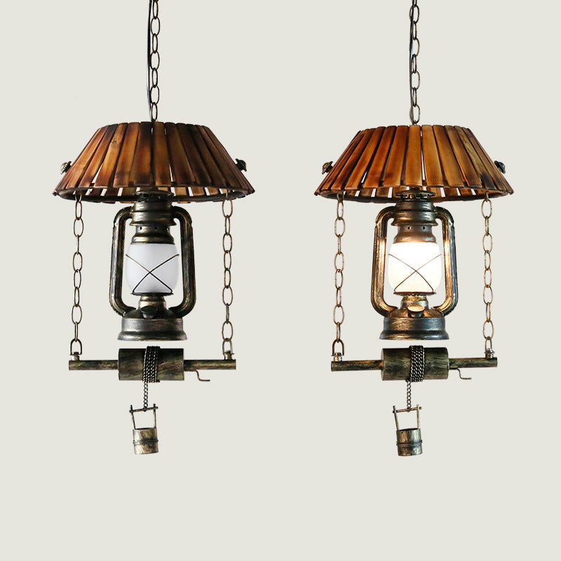 Silva Vintage LED Suspension Design Bambou Chambre À Coucher