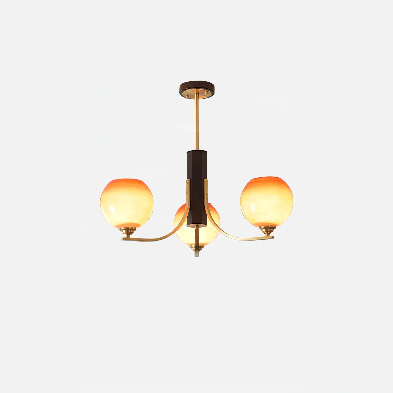 Aurora Chandelier Vintage Caramel Globe - Blowlighting