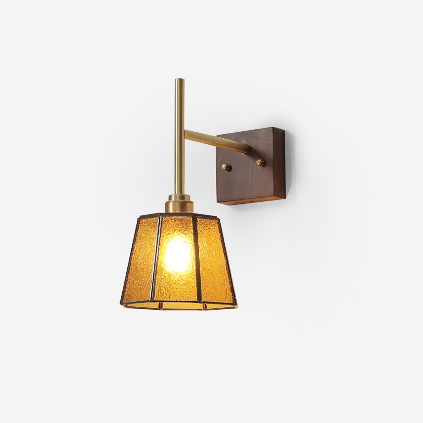 Vintage Wall Lamp Moir Amber Glass - Letslighting