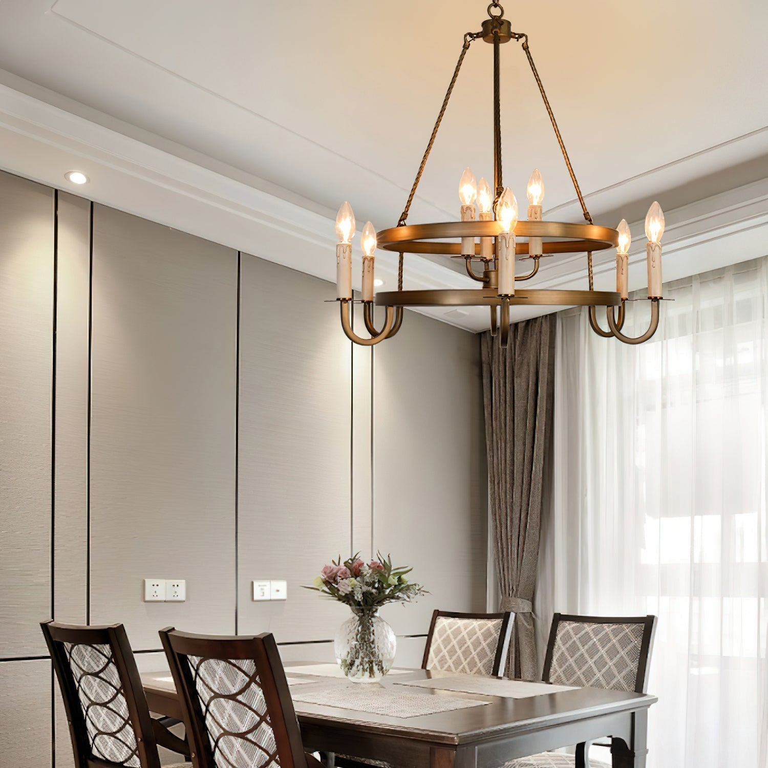 Vintara Brass Candle Chandelier - Blowlighting
