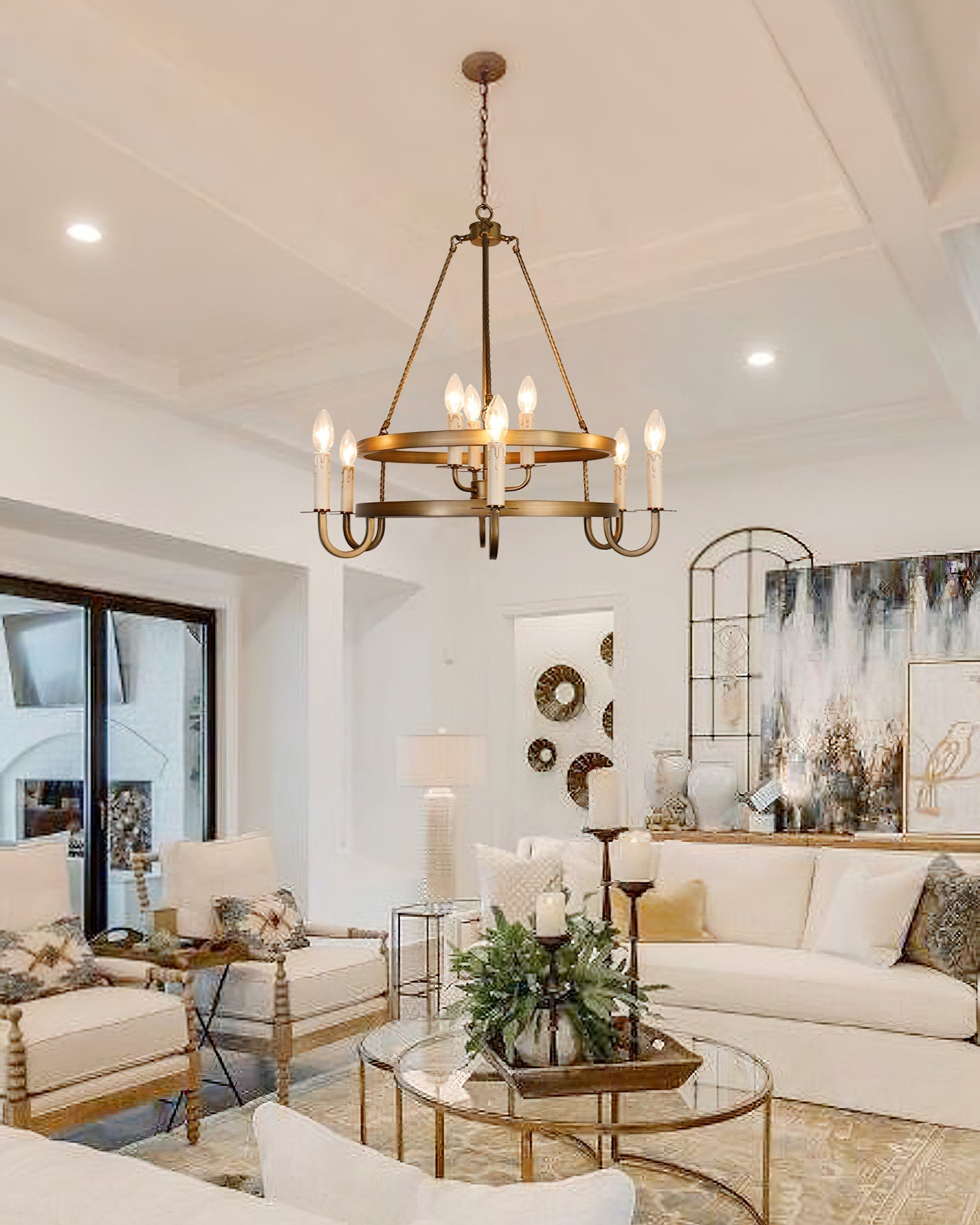 Vintara Brass Candle Chandelier - Blowlighting