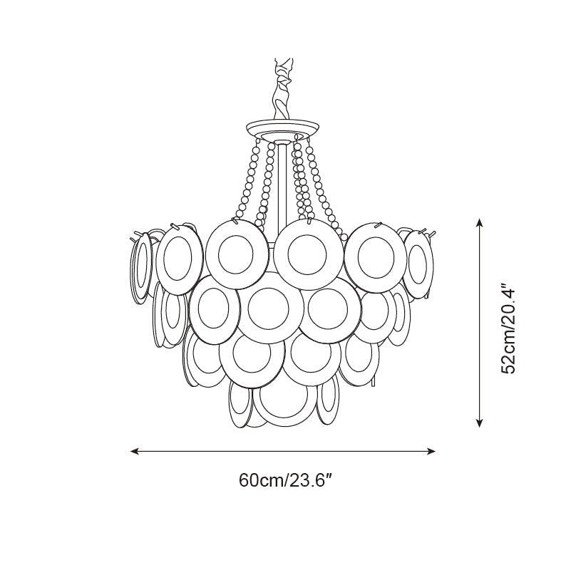 Violaire Chandelier with Blush Pink & Clear Discs - Letslighting