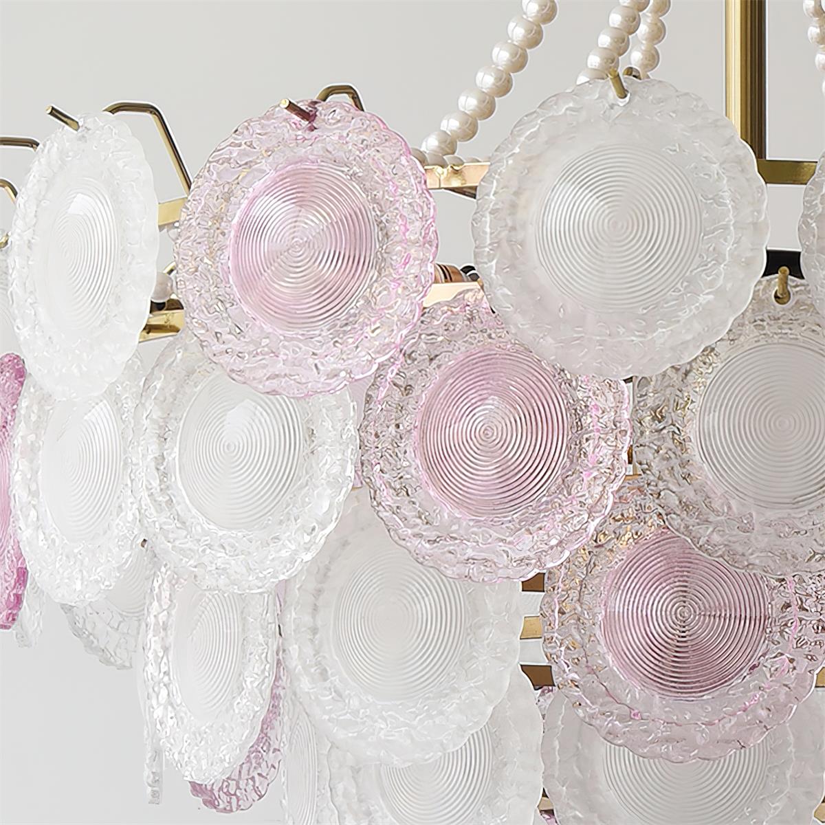 Violaire Chandelier with Blush Pink & Clear Discs - Letslighting