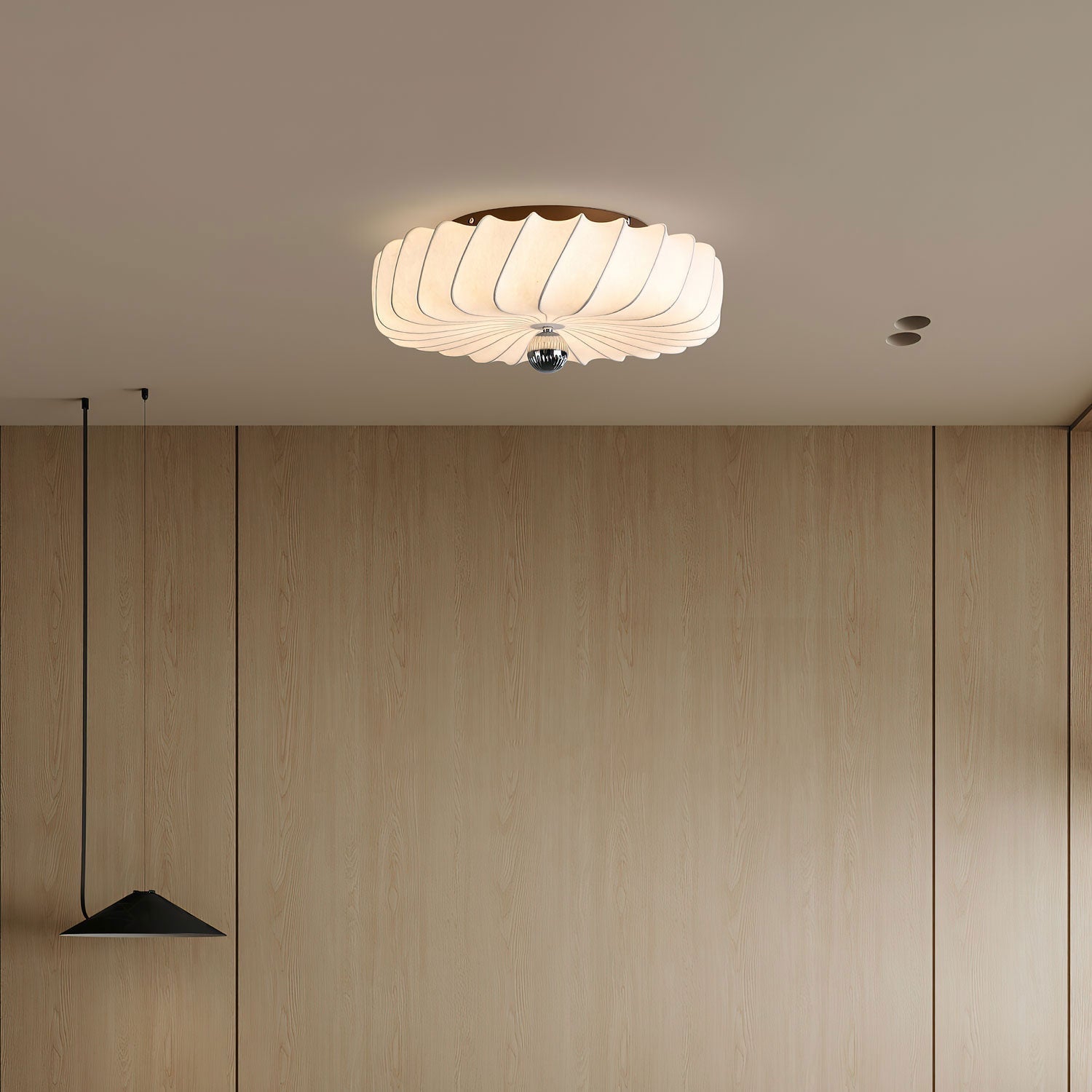 Zelore Swirl Fabric Bronze Pendant Light - Blowlighting